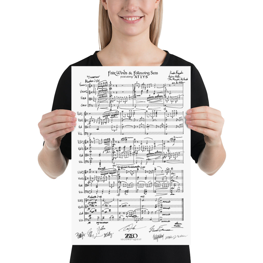 Limited Edition Handwritten Signed Score Sheet